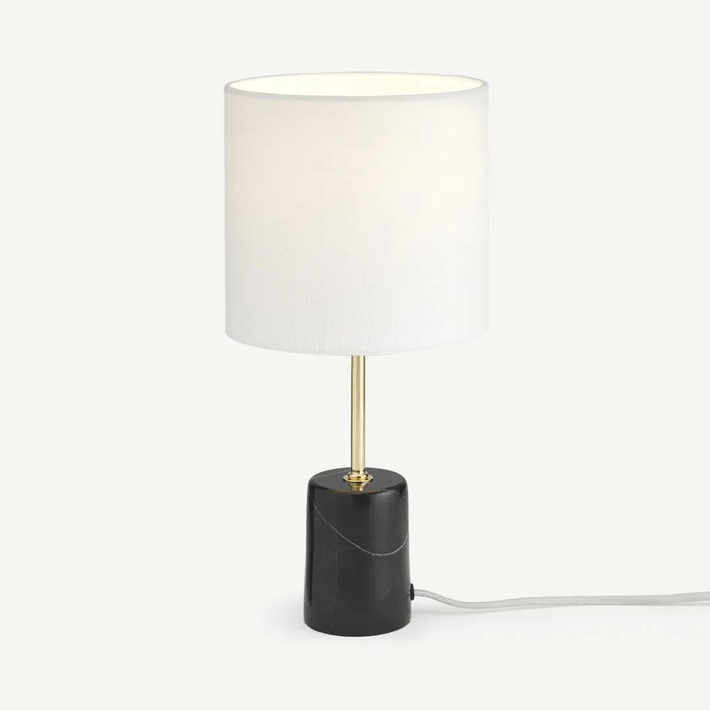 Rita Bedside Table Lamp, Black Marble & Brass