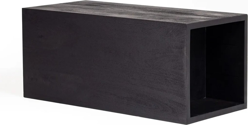 Banktafel Zwart Met Opbergruimte - 92 X 42cm.