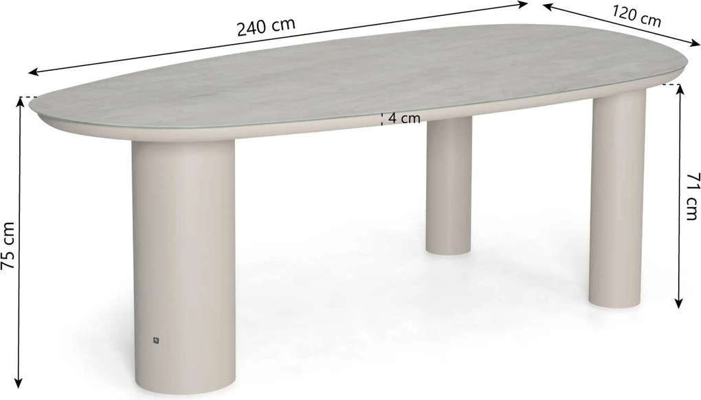 Tuinset 6 personen 240 cm Kunststof Groen Domani Furniture Alba/Guave