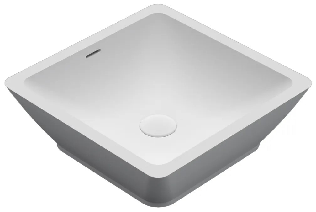 Riho Avella waskom solid surface vierkant wit mat