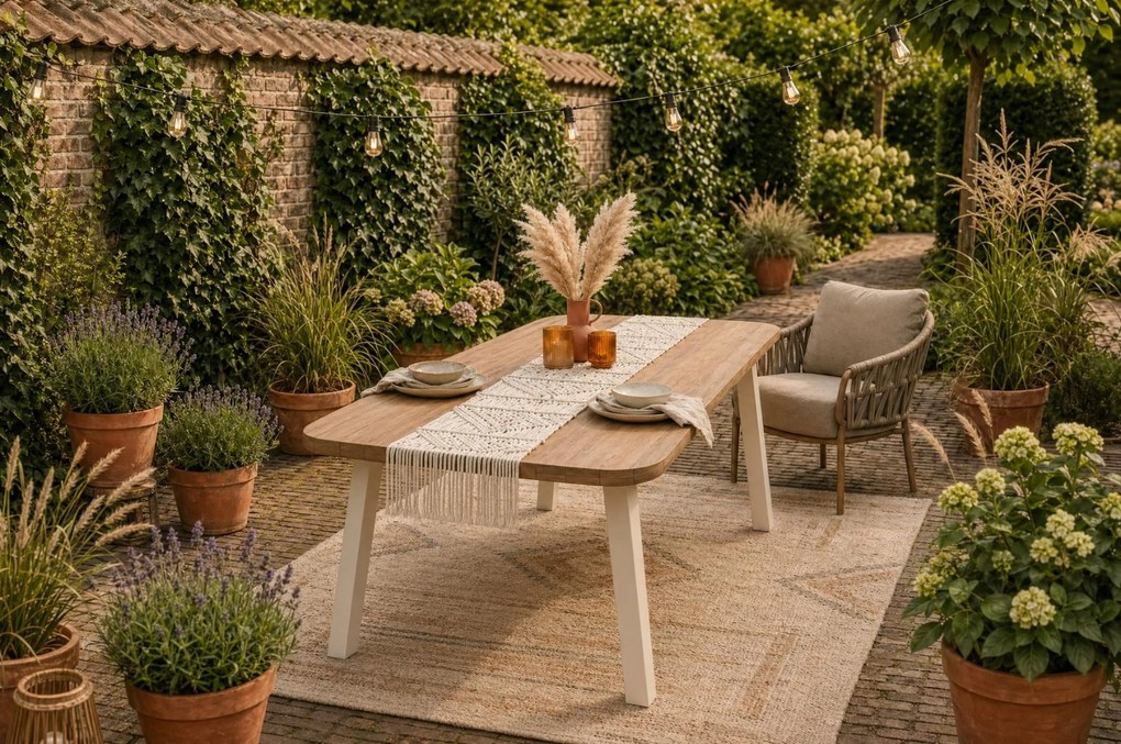 Dining Tuintafel rechthoekig 300 x 100 cm loft Zand/Beige Falcon/Glasgow
