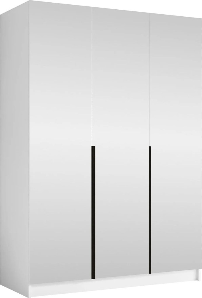 Kledingkast Closico Decoron III, Wit, Zwart, 215x150x58cm, 148.5 kg, Kledingkast deuren: Met scharnieren