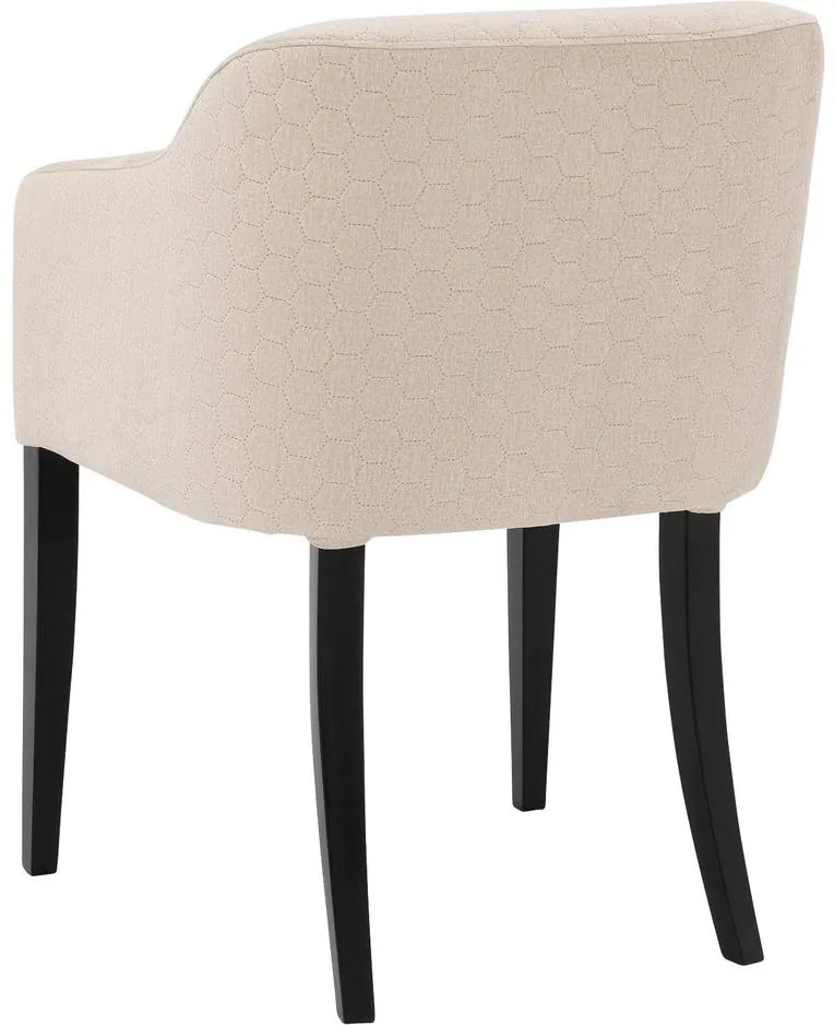 Goossens Eetkamerstoel Peda beige stof met armleuning, elegant chic