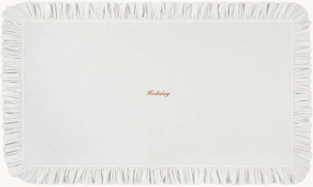 Katoenen tafelkleed Holiday met franjes