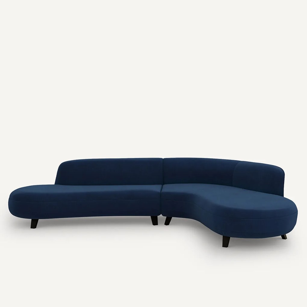 Fluwelen hoekbank, Rosebury, ontwerp Emmanuel Gallina