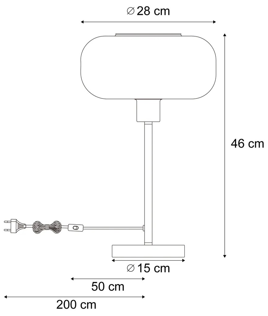 Retro tafellamp zwart met brons glas - Bizle Retro E27 rond Binnenverlichting Lamp