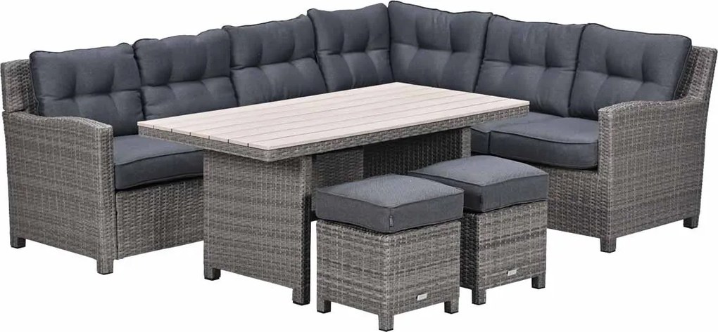 Garden Impressions Jaru lounge dining set 5-delig rechts - light teak vironwood