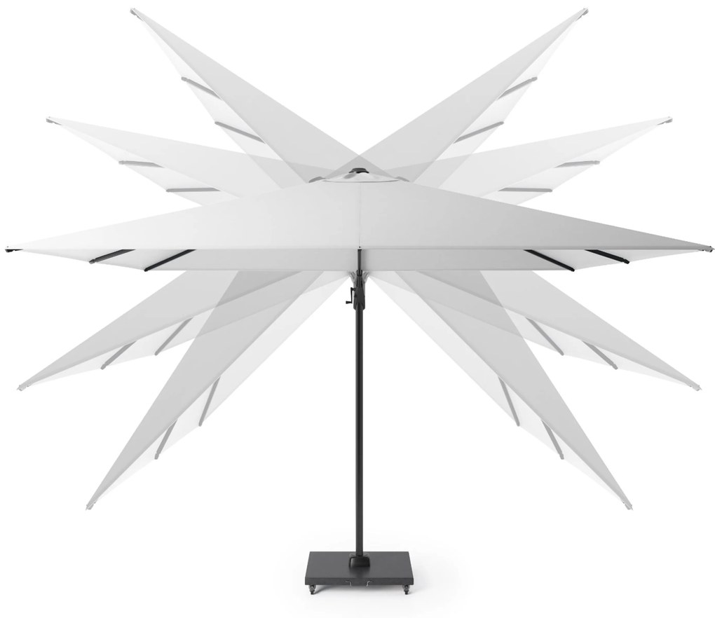 Platinum Challenger zweefparasol 3.5x2.6m T2 premium (incl. voet en hoes) faded black