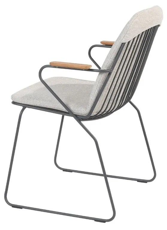 4 Seasons Outdoor Veneto tuinset antraciet met Montana tafel met HPL blad 280 cm Tuinset beige weerbestendig