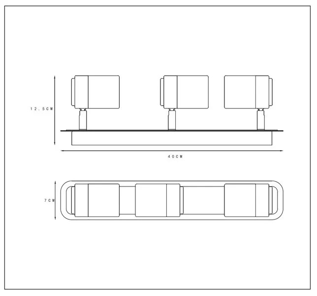 Lucide Lennert plafondlamp 3 spots 5W zwart