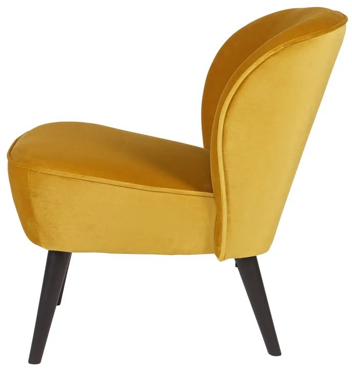 Woood Sara Okergele Fauteuil Fluweel