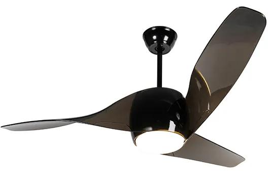 Plafondventilator met lamp zwart met afstandsbediening incl. LED - Sirocco 50 Modern rond Binnenverlichting Lamp