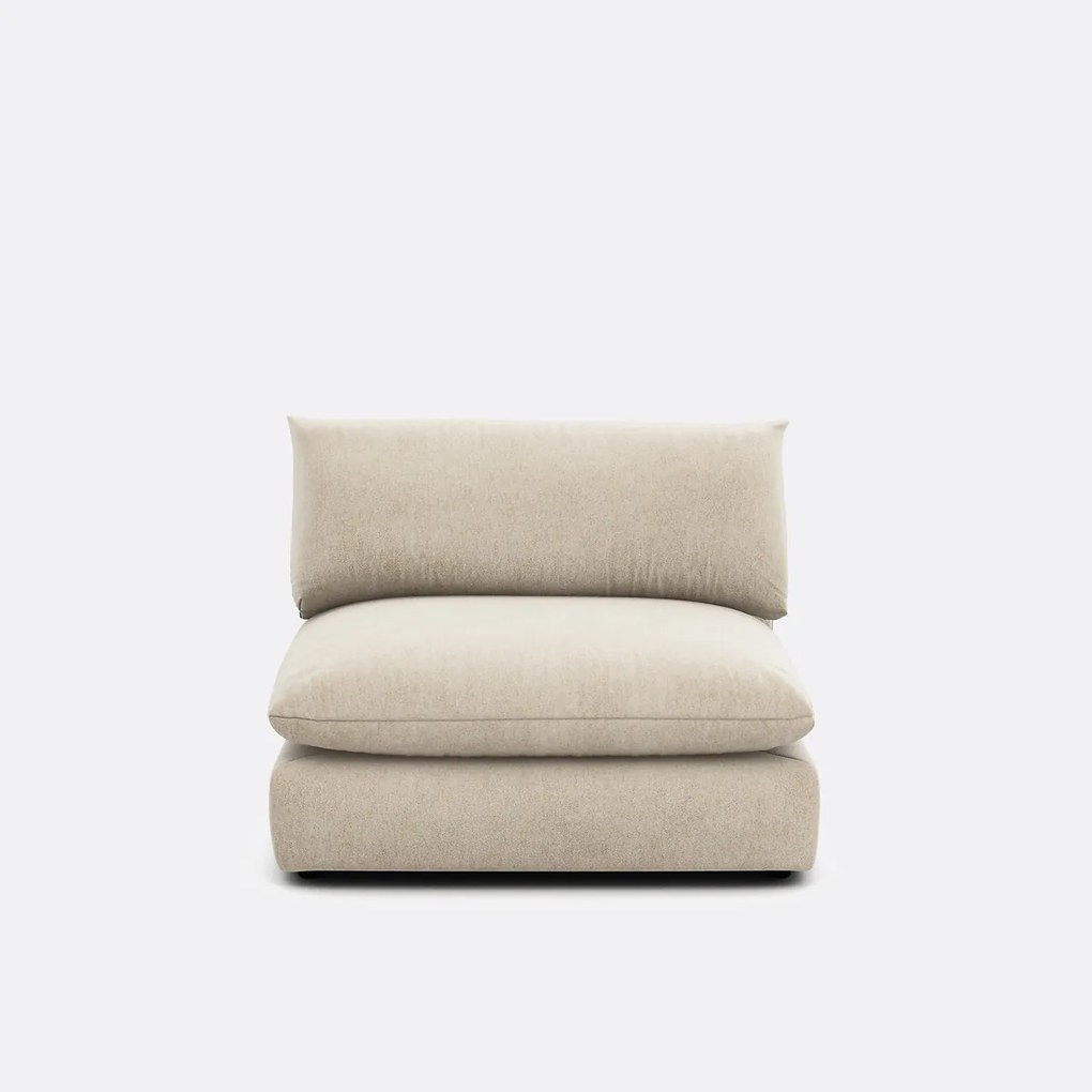 Fauteuil voor modulaire zitbank, in gemêleerd polyester, Malo