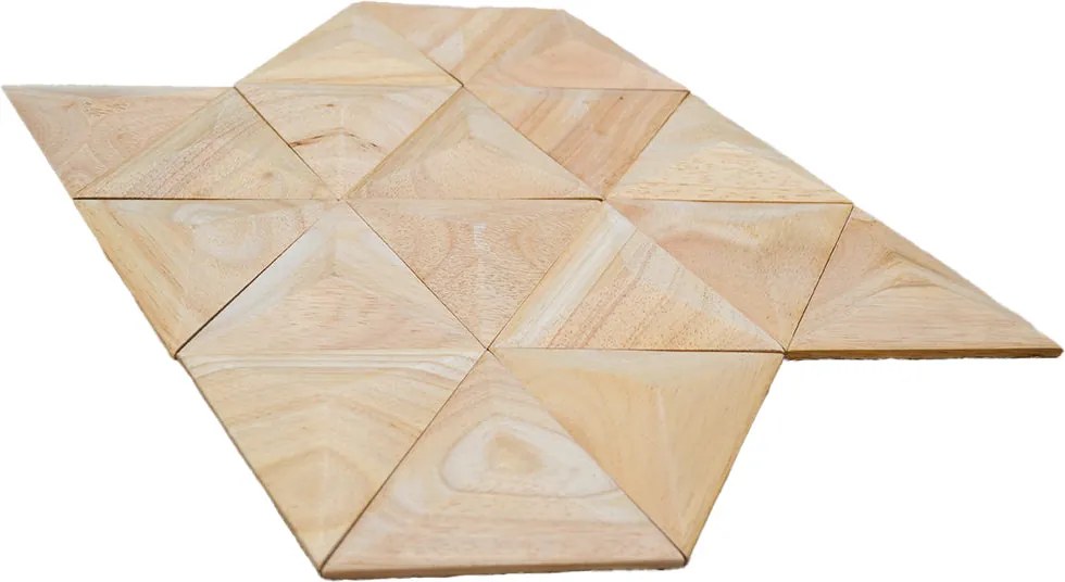 3D Houten Wandpaneel | Rubberwood XL | 30×35 cm | Wanddecoratie