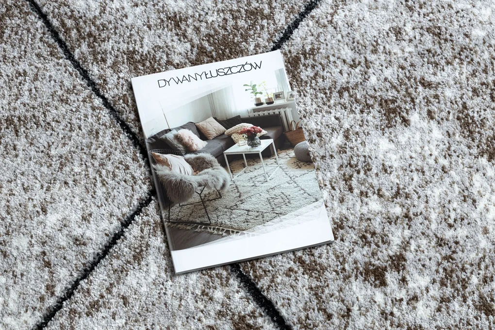 Tapijt modern COZY 8872 Wall, geometrisch , drieho  - Structureel,  twee poolhoogte , bruin