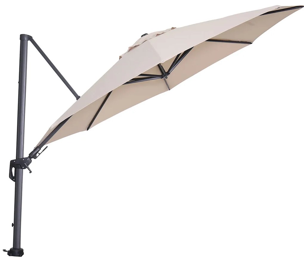 Garden Impressions Hawaii zweefparasol Ø350 cm - frame carbon black - doek ecru
