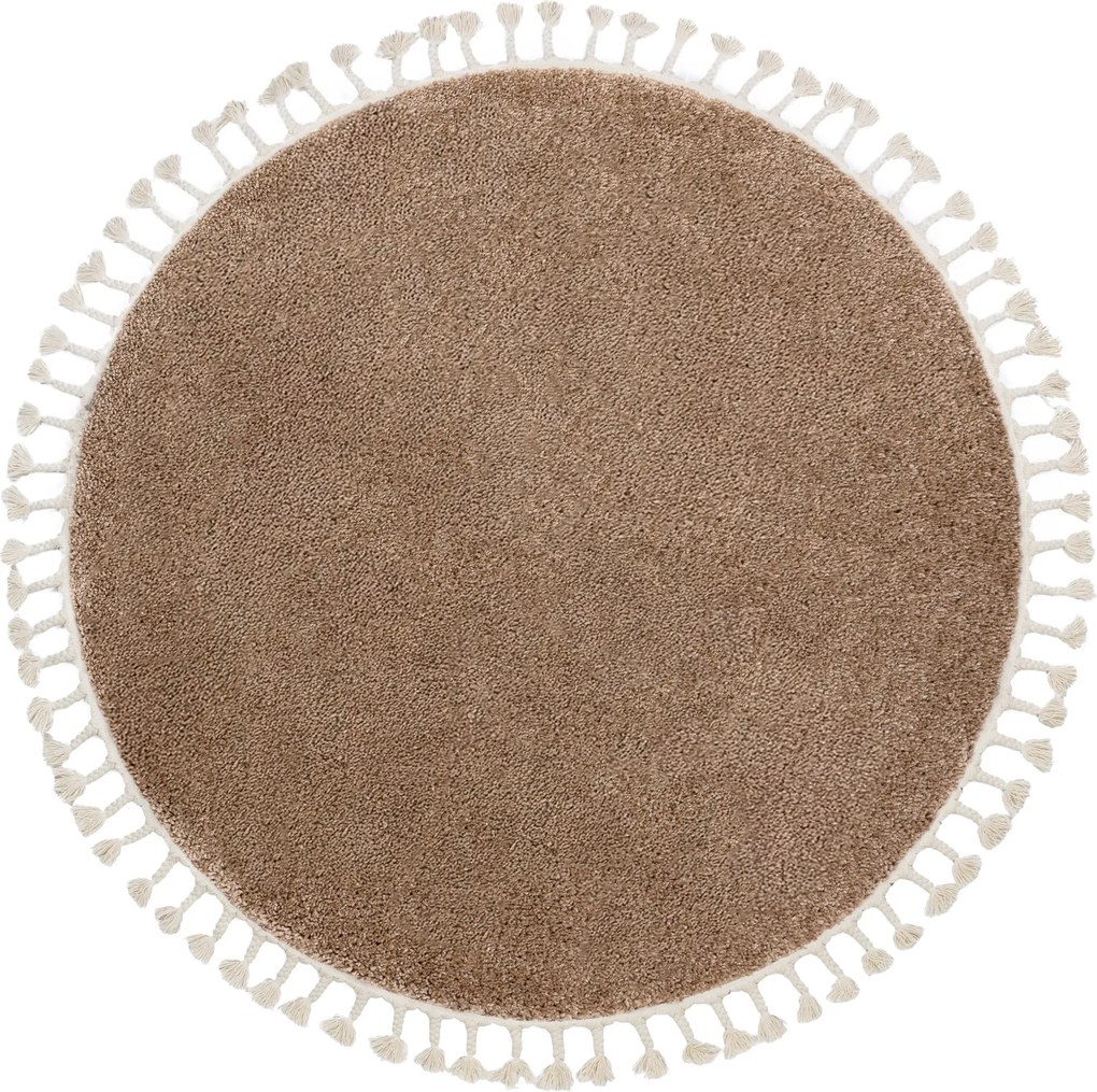 Tapijt BERBER 9000 ROND beige, Berber marokkaanse shaggy