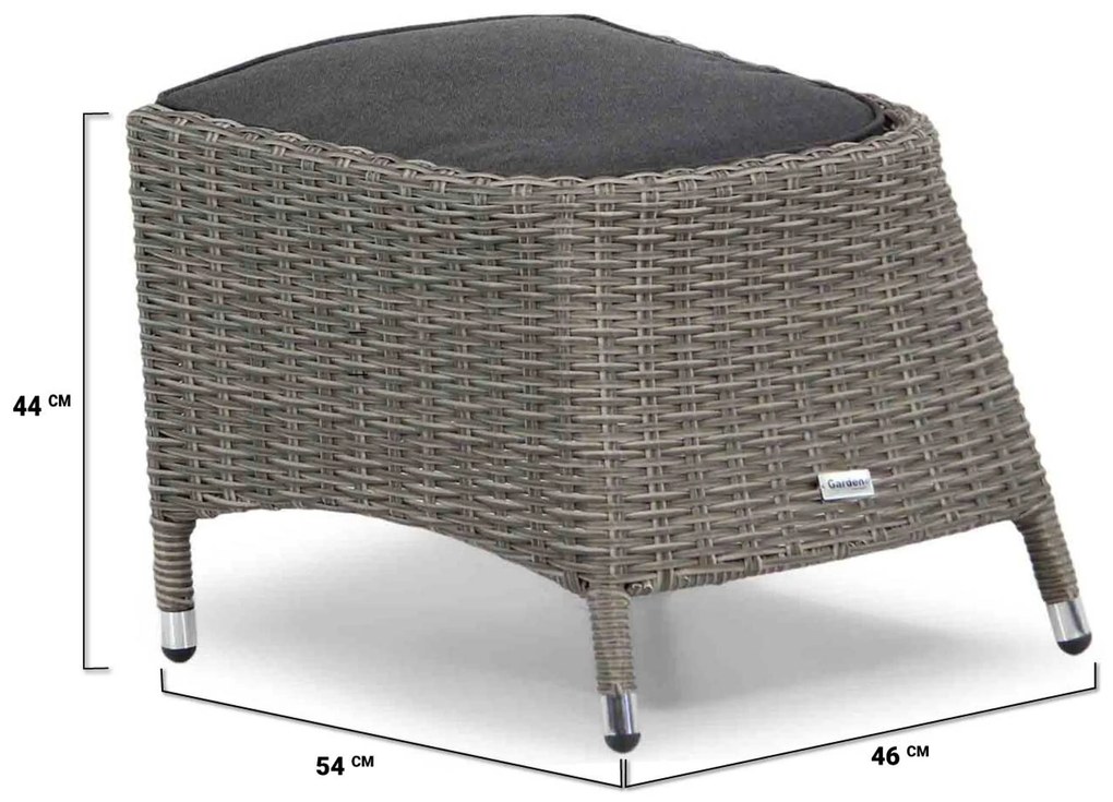 Bistroset 1 persoon  Wicker Grijs Garden Collections Lincoln