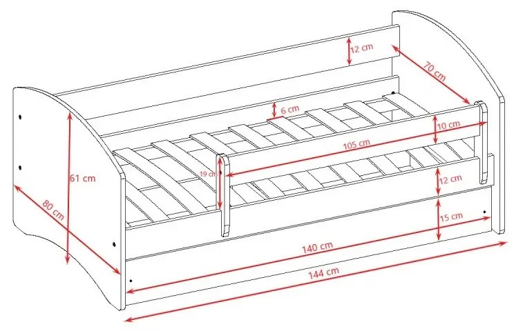 Peuter Groente Eenpersoonsbed BabyDreams - Voor Kinderen Kinderen Peuter Junior 5060504986540 Children's Beds Home, 140x70, Nee, Geen Children's Beds