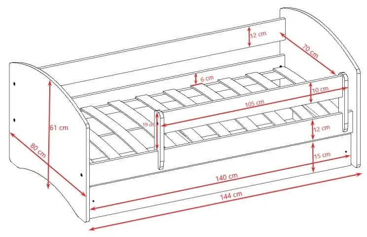 Peuter Roze Eenpersoonsbed BabyDreams - Voor Kinderen Kinderen Peuter Junior 5060504986489 Children's Beds Home, 140x70, Nee, Geen Children's Beds Hom
