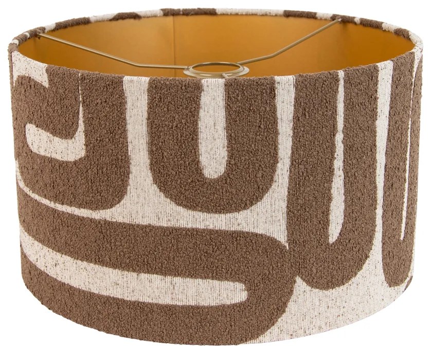Stoffen lampenkap bruin met beige gestreept 35/35/20 Modern cilinder / rond rond