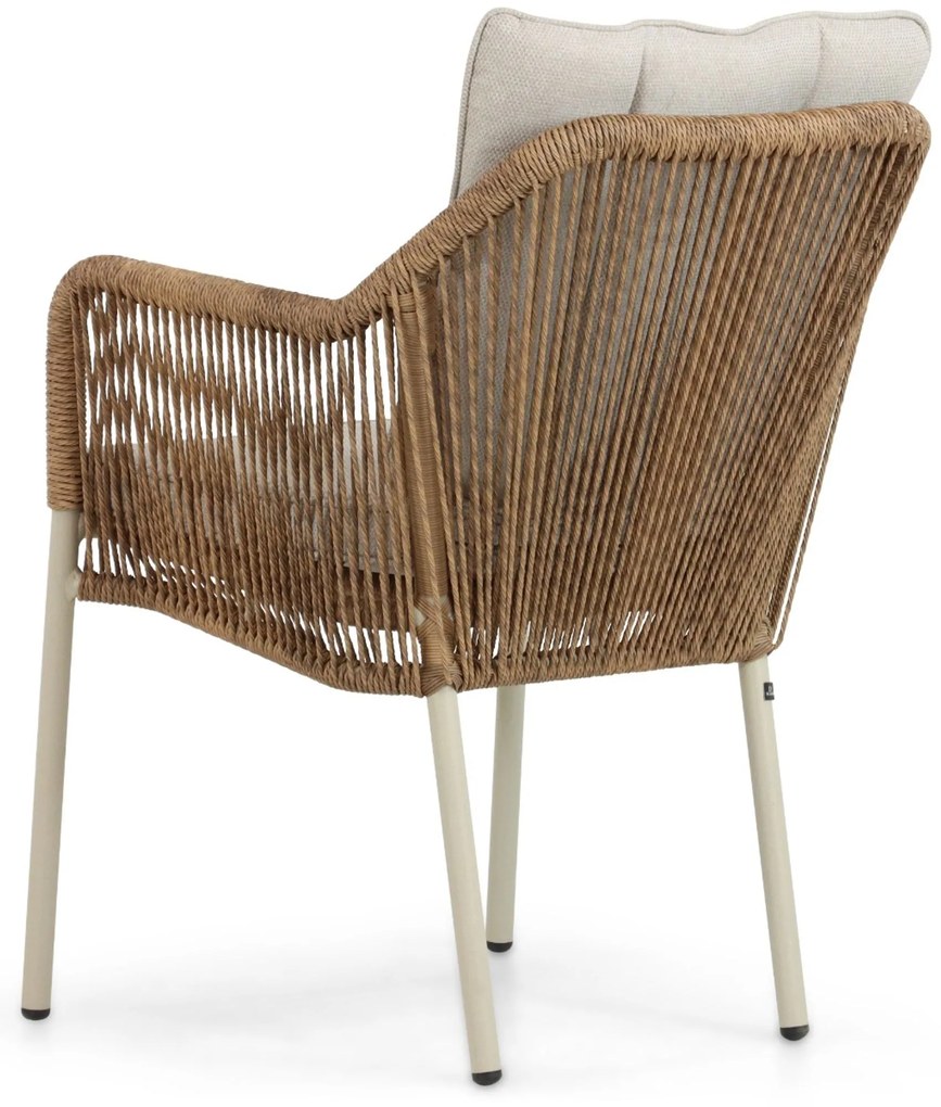 Tuinset Ronde Tuintafel 6 personen 150 cm Rope Taupe  Lifestyle Garden Furniture Marbella/Arancia