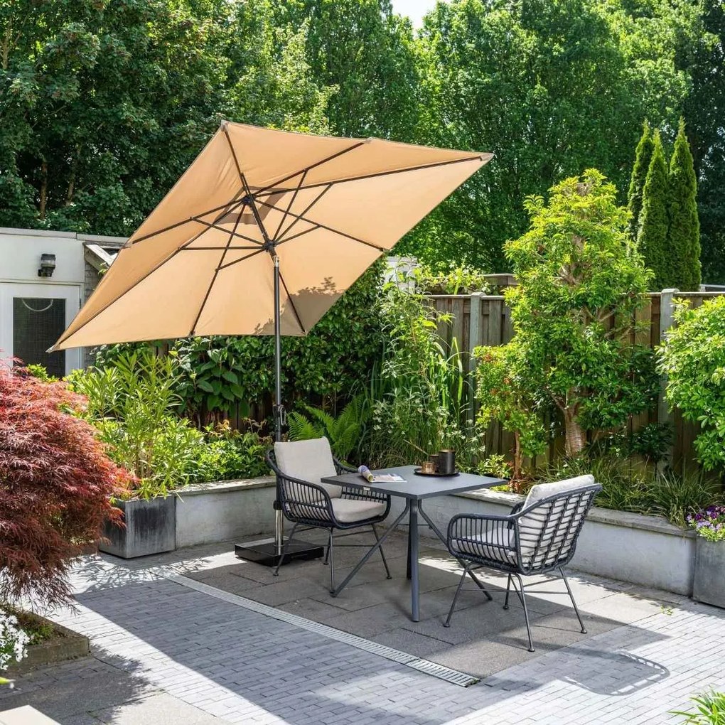 Garden Impressions Lotus stokparasol 250x250 - taupe