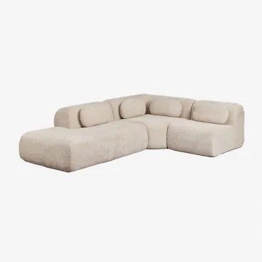 Modulaire Hoekbank Van 3 Delen Met Linker Divan In Vacuüm Verpakte Chenille Merida Chenille Dik Tapiocabeige - Sklum