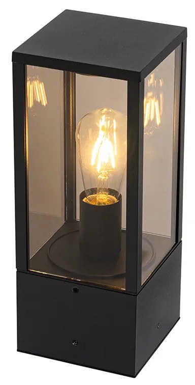 Staande buitenlamp zwart met smoke 40 cm IP44 - Charlois Modern E27 IP44 Buitenverlichting