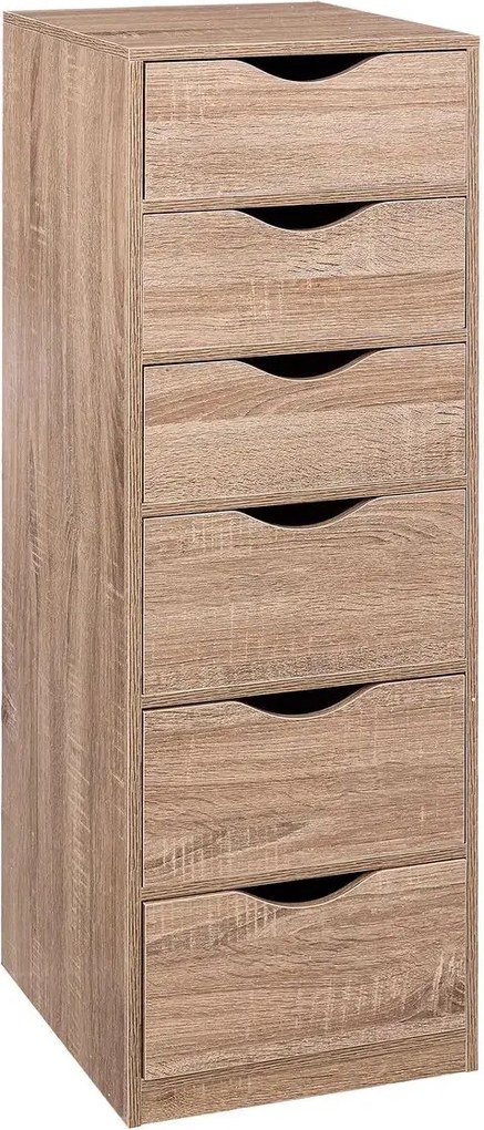 5Five ladekast'Armine'met 6 lades - 33 x 38 x H100cm - Bruin