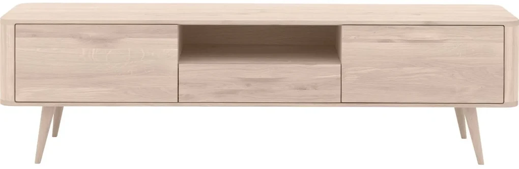Goossens Tv Dressoir Bjarte, 2 deuren 1 lade 1 open vak 42 cm diep 180 cm breed
