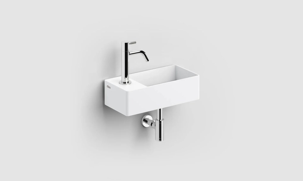 Clou New Flush 3 fontein solid surface 35cm links wit mat