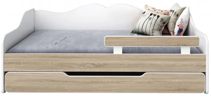 Peuter Wit - Licht eiken Eenpersoonsbed Monaco - Voor kinderen Kinderen Peuter Junior 5059914026588 Children's Beds Home, 140x70, Geen, Matras van sch