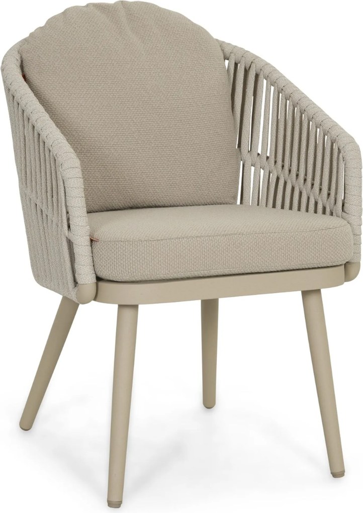 Tuinset Ronde Tuintafel 6 personen 150 cm Rope Zand/Beige  Santika Furniture Santika