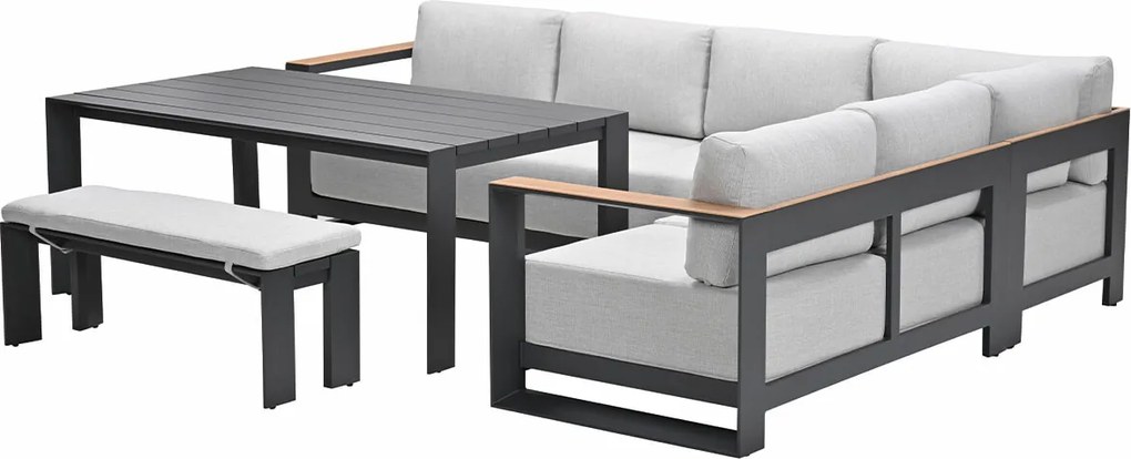 Garden Impressions Malakka lounge dining set 6-delig - valley sand - light teak look