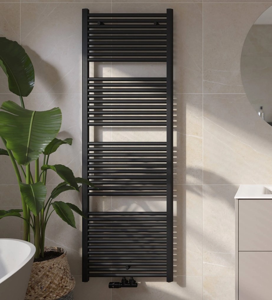 Saqu Fonti handdoekradiator 1067W 60x181,7cm mat zwart