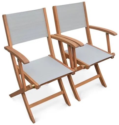 Set van 2 stoelen van FSC Eucalyptus en textileen