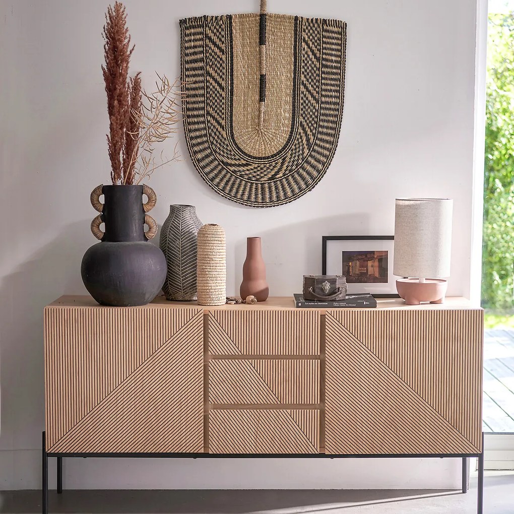 Vintage buffetkast, 2 deuren, 3 lades, Lodge