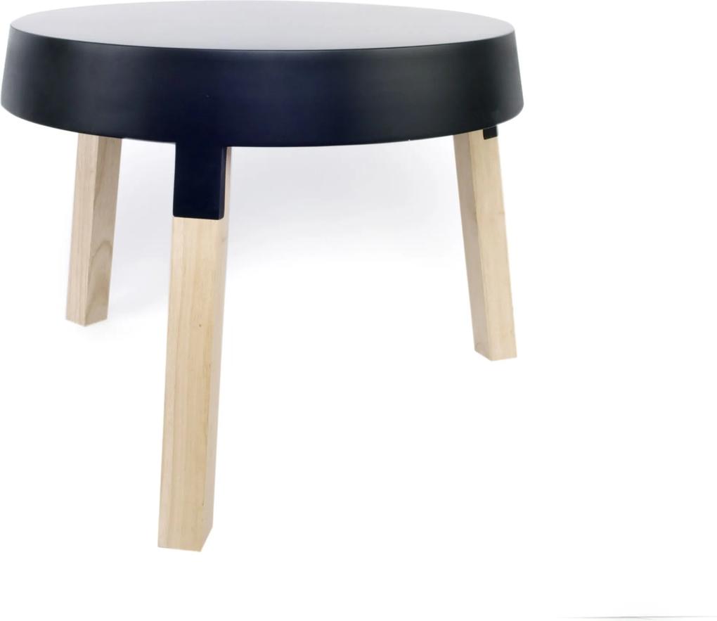 XLBoom | Bijzettafel Timber Hoog diameter 52.5 cm x hoogte 42.5 cm naturel,zwart bijzettafels mdf, hout tafels meubels | NADUVI outlet