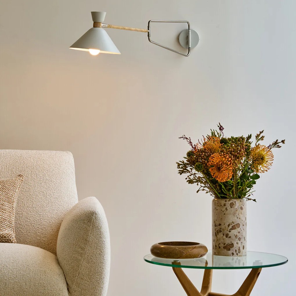 Scharnierende wandlamp in verouderde messing, Zoticus