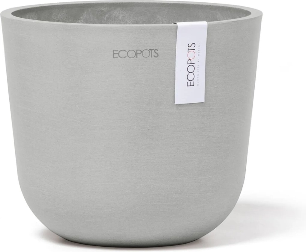 Ecopots bloempot Oslo Mini 16 - Rond - White Grey - Diameter 16 x H13,7 cm