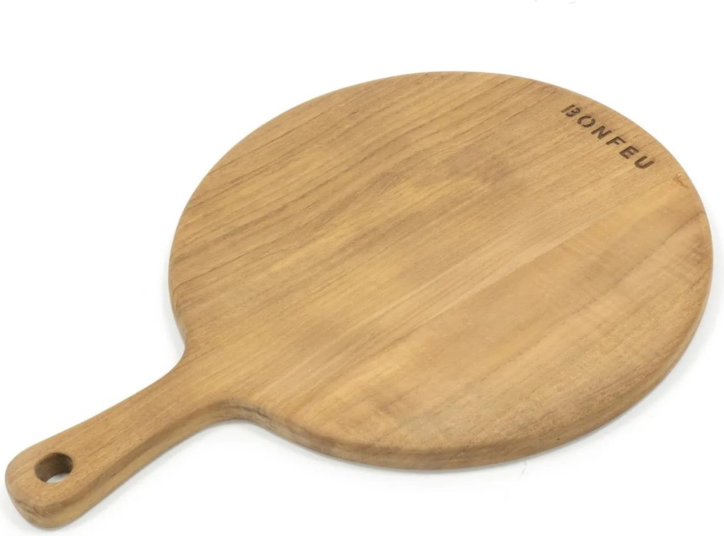 BonFeu BonTeak Pizzaplank Rond - Serveerplank - Voor 30 cm Pizza - Teakhout