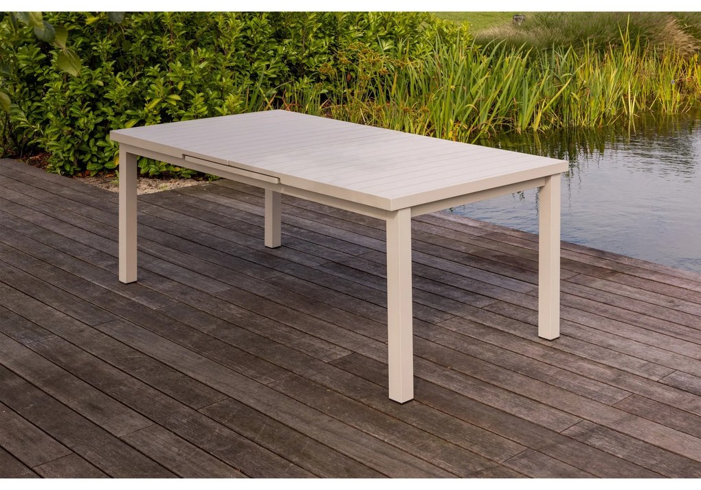 Exotan Mobile - Uitschuifbare Tafel - Aluminium - Zand - 240x100/180x100cm - Exotan