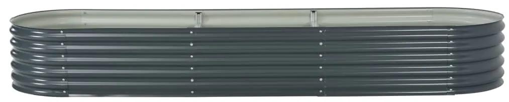 vidaXL Plantenbak verhoogd 320x80x44 cm gegalvaniseerd staal grijs