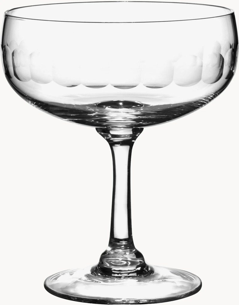 Mondgeblazen kristallen cocktailglazen Lens, 4-delig
