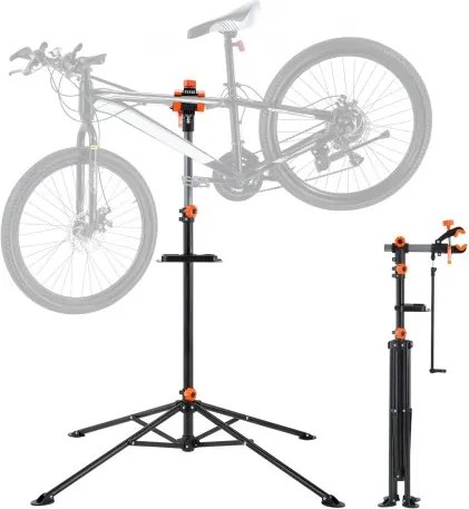 VEVOR Fietsreparatiestandaard, Fietsmontagestandaard, Robuuste montagestandaard 36,3 kg, In hoogte verstelbare fietsstandaard met vier poten (1079,5–1900 mm), Zwart