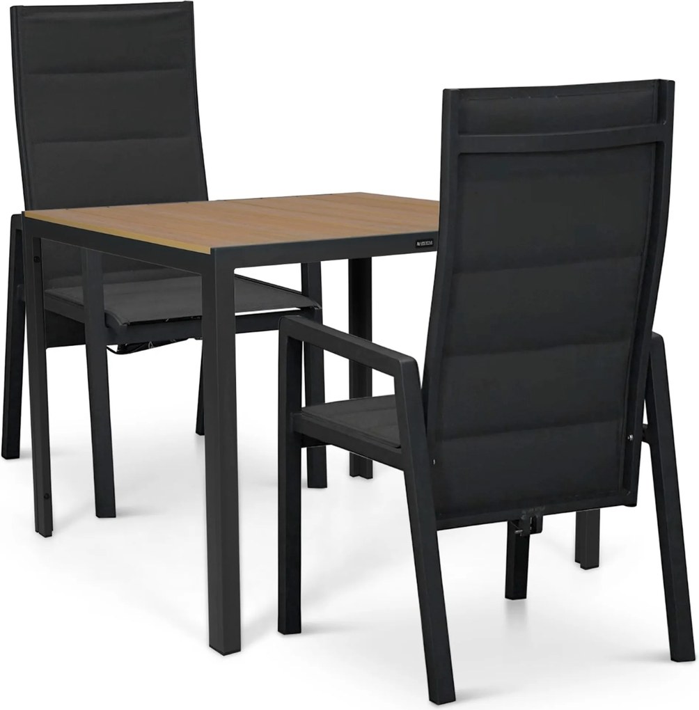 Tuinset 2 personen 909 cm Aluminium Grijs Lifestyle Garden Furniture Essence/Creta