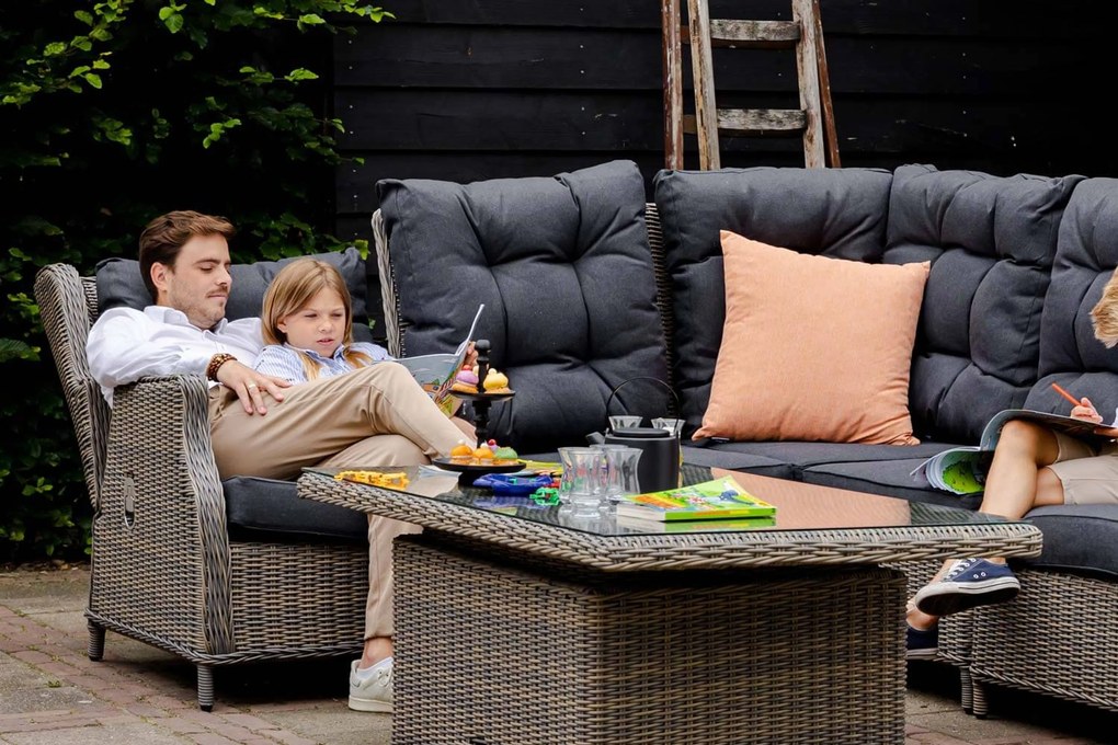 Hoek loungeset 5 personen Wicker Taupe Garden Collections Chicago