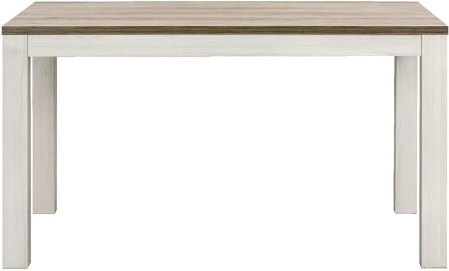 Eetkamertafel Lynn - wit eikenkleur - 77x140x90 cm - Leen Bakker