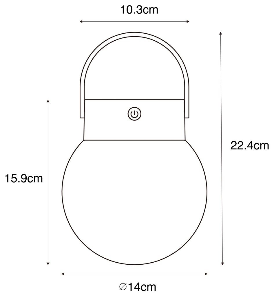Buiten hanglamp zwart incl. LED 3-staps dimbaar solar - Cornelia
